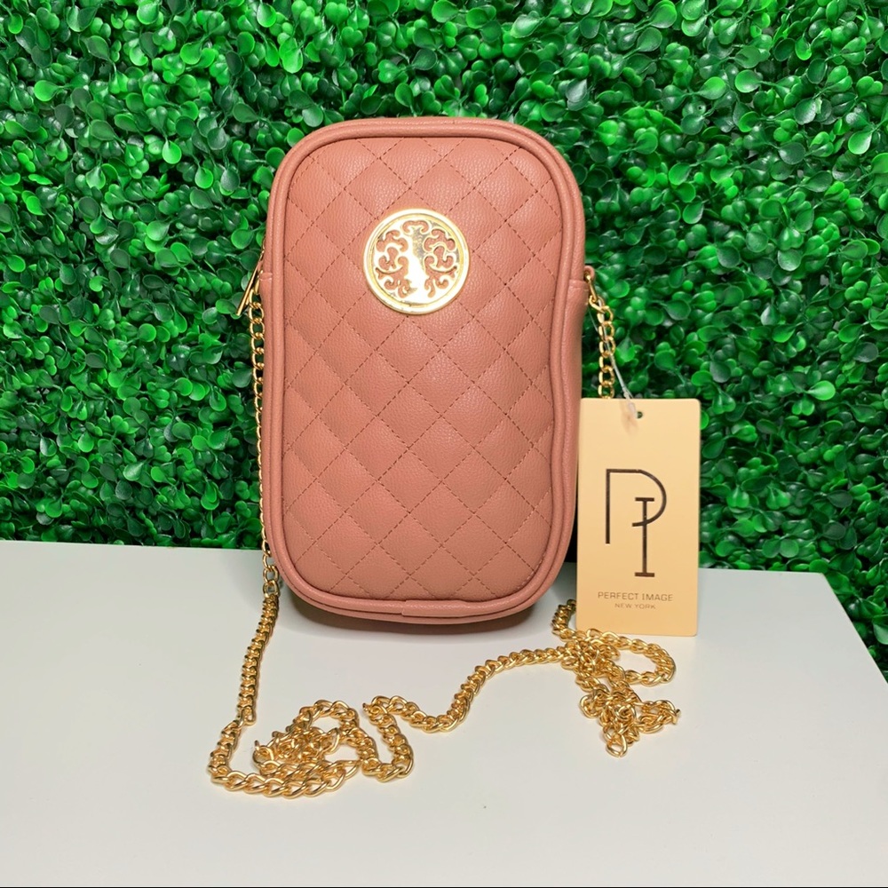 Perfect Image New York Gold Chain Crossbody Bag